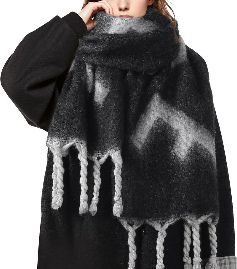 Premillow Women's Mohair Winter Scarf Pure Color, Warm Winter Scarf for Women and Men, Soft Luxurious Cashmere Feel Scarfs - Image 1